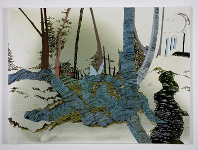  Anne Hendrick: Bluff creek, 2009, mixed media on canvas, 60 x 80cm; courtesy the artist.
